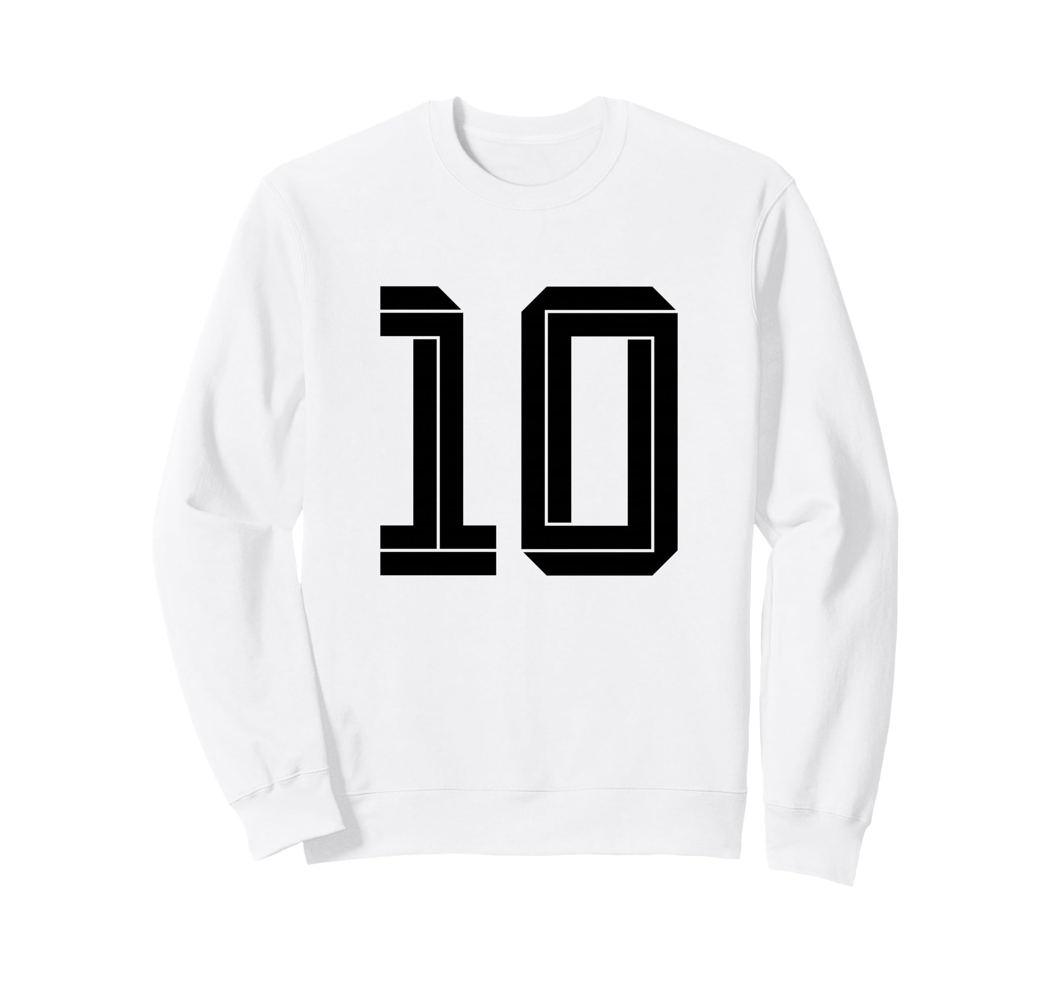 10 White Number 10 Sports Fan Soccer Sweatshirt - Novelty Apparel Unisex - T-Shirt, Sweatshirt, Hoodie