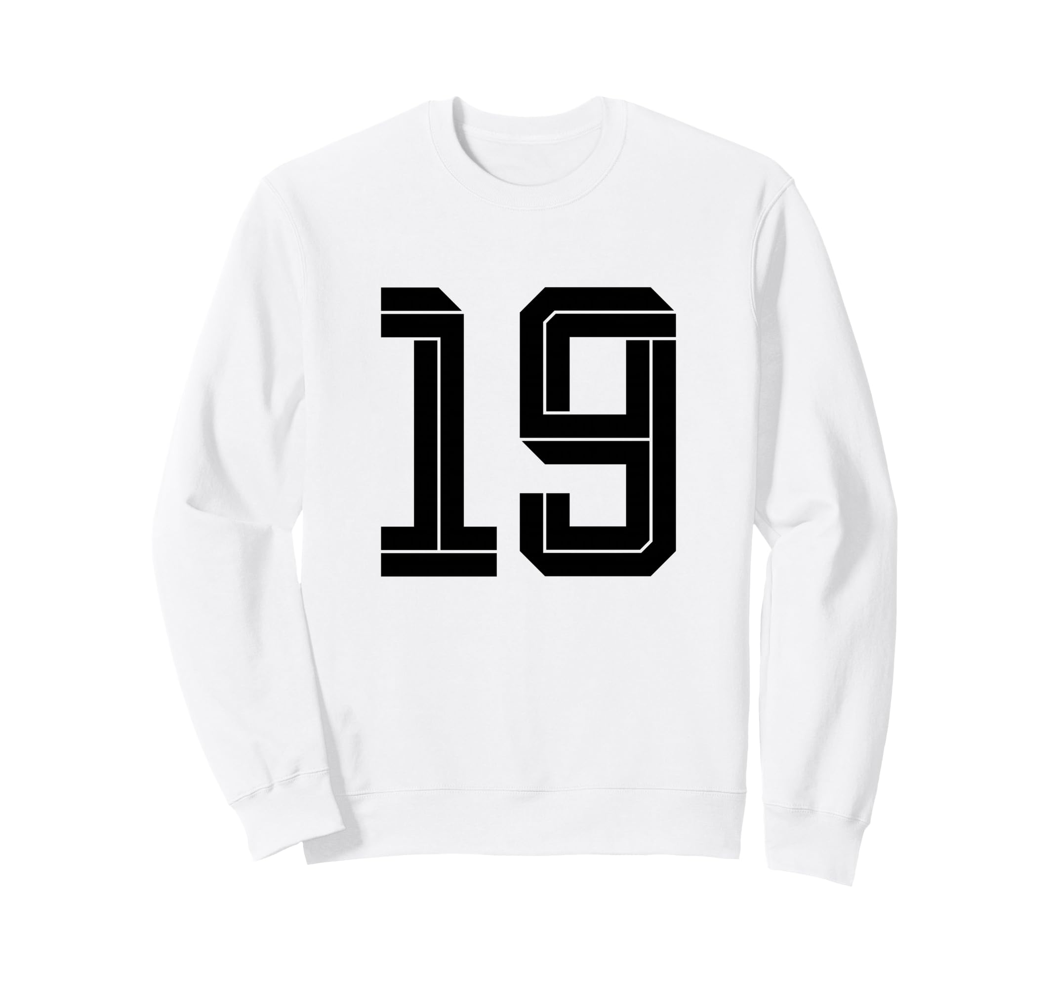 19 White Number 19 Sports Fan Sweatshirt - Custom Art Print Men Women - T-Shirt, Sweatshirt, Hoodie