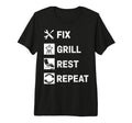 Fix Grill Rest Repeat Handyman T-Shirt - Casual Everyday Wear for Adults - T-Shirt, Sweatshirt, Hoodie