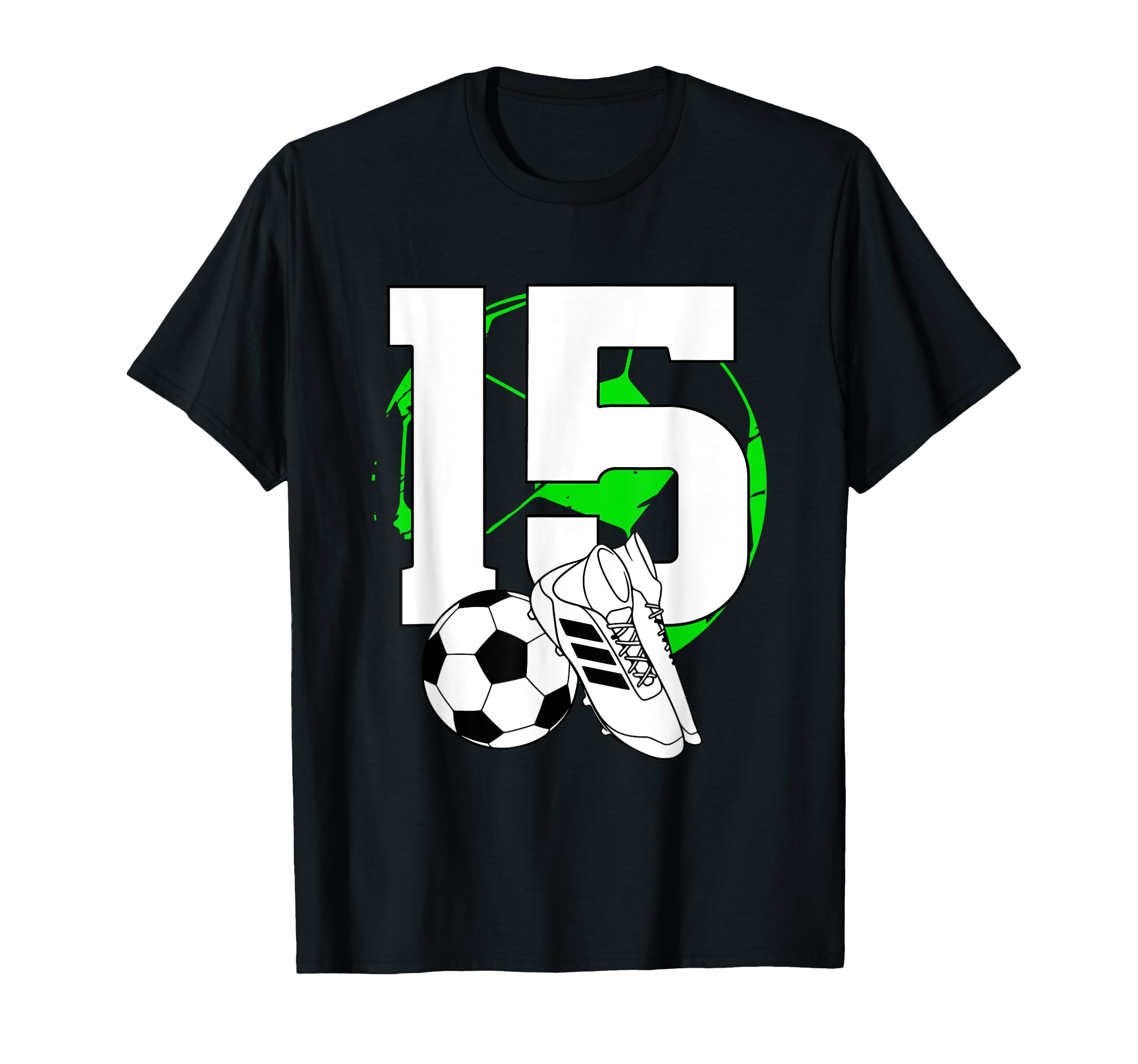 15Th Birthday Soccer Player Football 15 T-Shirt - Graphic Print Unisex - T-Shirt, Sweatshirt, Hoodie
