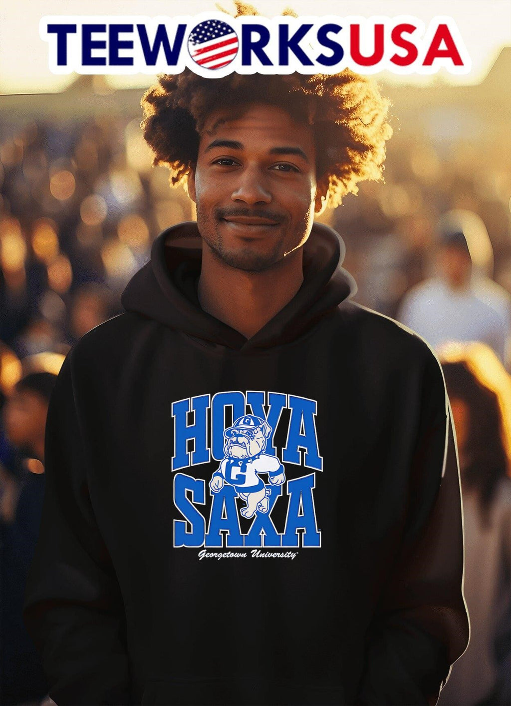 Georgetown Hoyas Hoya Saxa retro - Adult & Kids T-Shirts, Sweatshirts & Hoodies apparel design preview 2