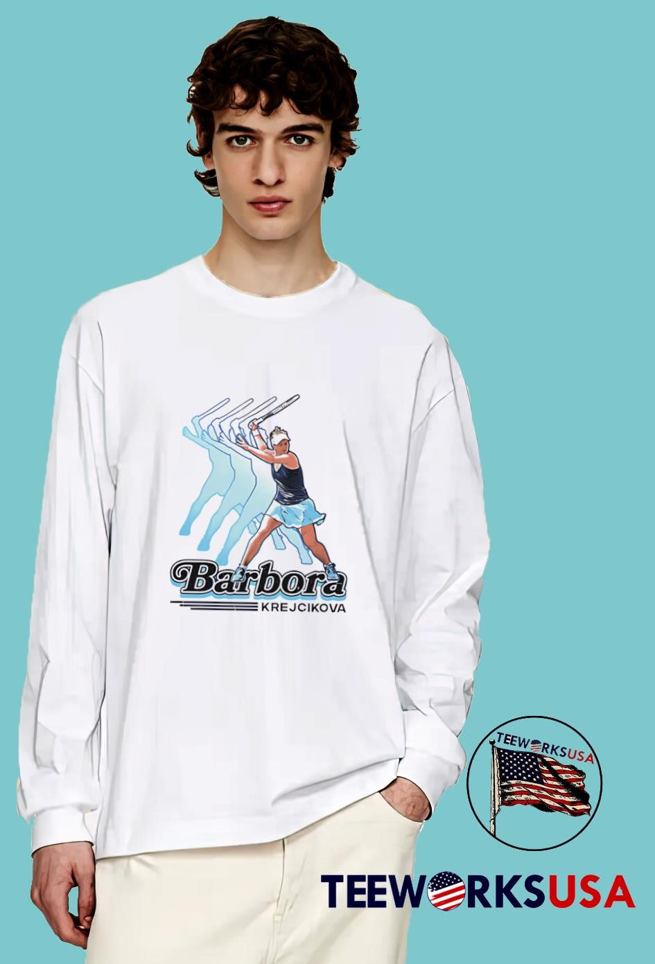 Barbora Krejcikova Retro - Adult & Kids T-Shirts, Sweatshirts & Hoodies apparel design preview 4