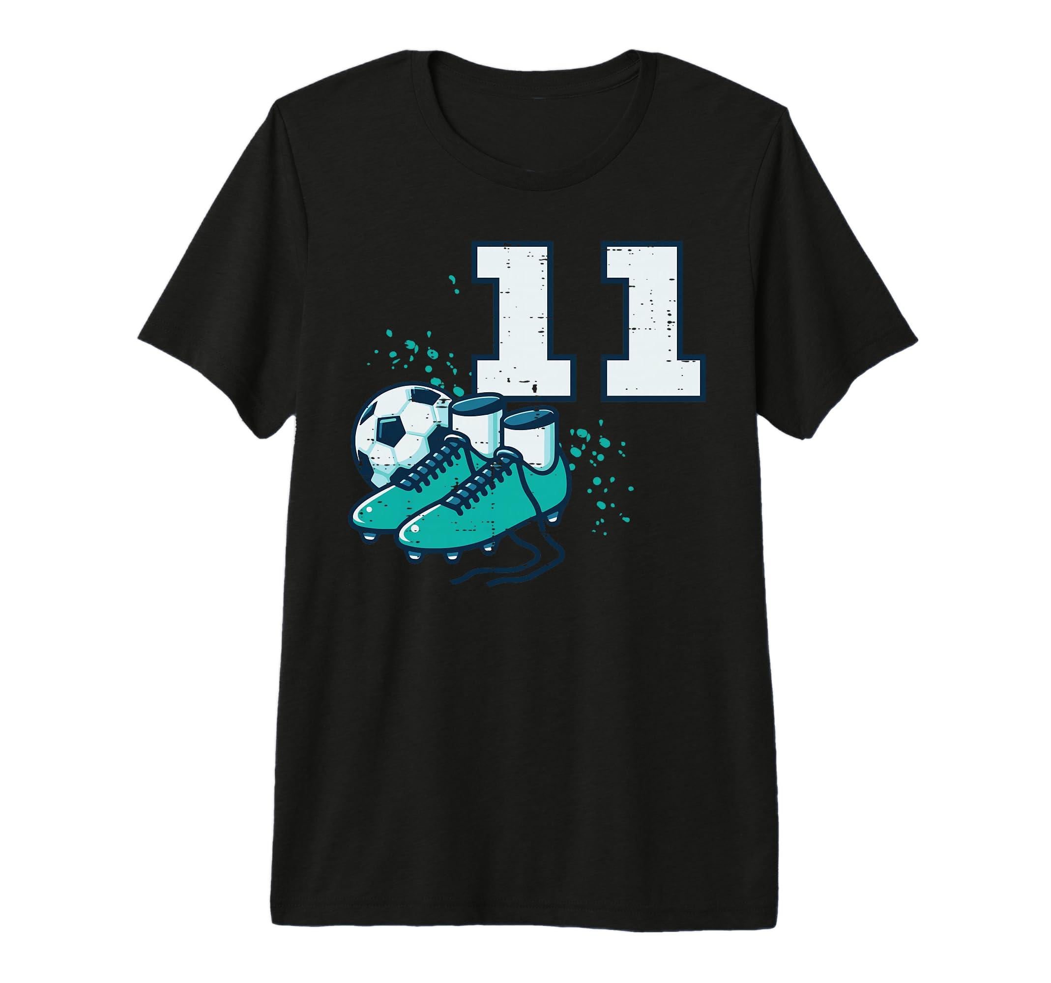11Th Birthday Soccer Ball Shoes Football T-Shirt - Minimalist Print Unisex - T-Shirt, Sweatshirt, Hoodie