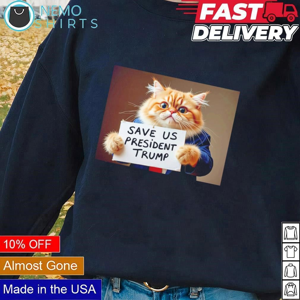 Cat vote Trump save us president - Adult & Kids T-Shirts, Sweatshirts & Hoodies apparel design preview 1