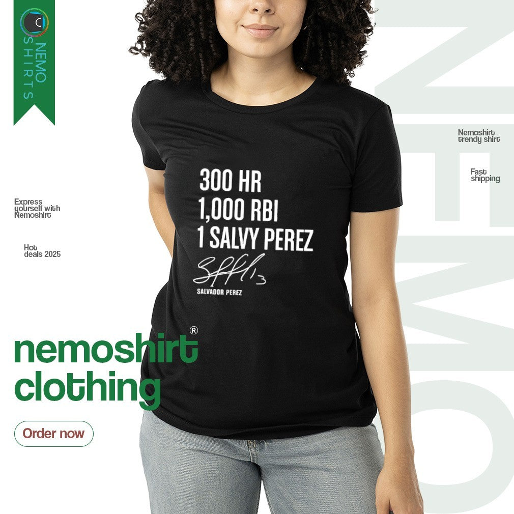 Salvador Perez 300 homers and 1 000 rbi salvy Kansas - Adult & Kids T-Shirts, Sweatshirts & Hoodies product image 3