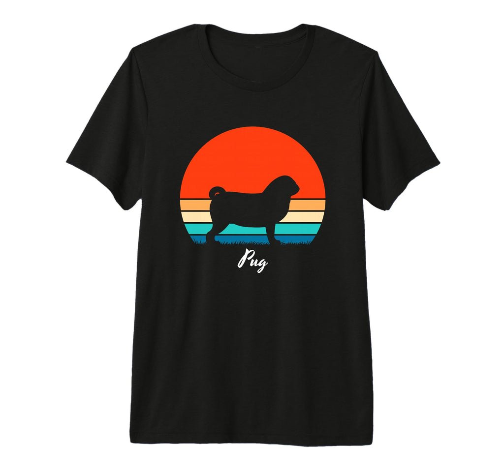 Pug Sunset Dog Mom Dad Owner Lover Tri T-Shirt - Streetwear Style Unisex - T-Shirt, Sweatshirt, Hoodie