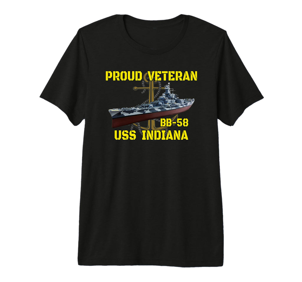 Uss Indiana Bb 58 Battleship T-Shirt - Fun Novelty Design Men Women - T-Shirt, Sweatshirt, Hoodie
