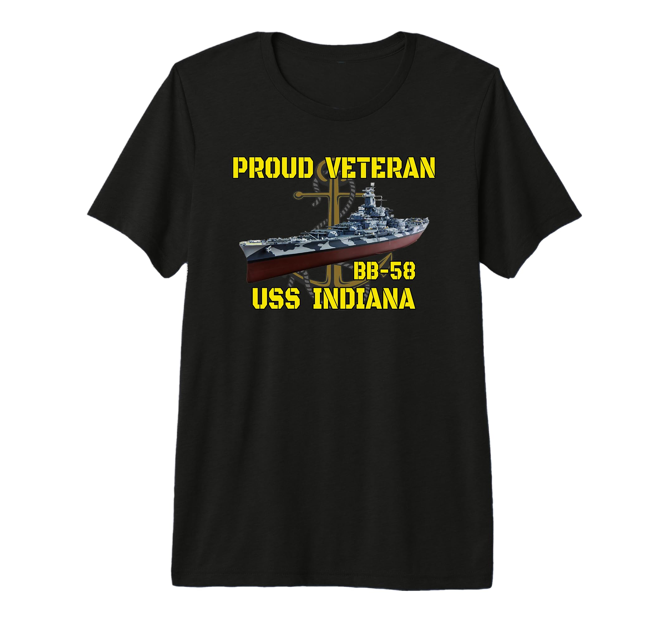 Uss Indiana Bb 58 Battleship T-Shirt - Fun Novelty Design Men Women - T-Shirt, Sweatshirt, Hoodie