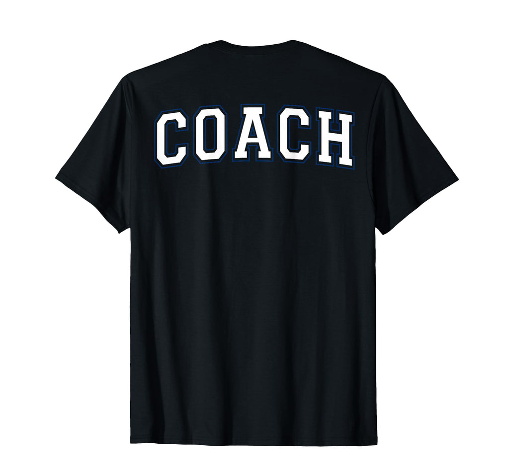 Coach Sports Trainer Varsity White And Navy T-Shirt - Graphic Print Unisex - T-Shirt, Sweatshirt, Hoodie