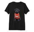 Mens Black Labrador Wearing Red T-Shirt - Casual Everyday Wear Men Women - T-Shirt, Sweatshirt, Hoodie