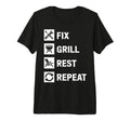 Fix Grill Rest Repeat Handyman Bbq Dad T-Shirt - Unique Graphic for Adults - T-Shirt, Sweatshirt, Hoodie
