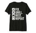 Fix Grill Rest Repeat Handyman Bbq Dad T-Shirt - Trendy Graphic for Adults - T-Shirt, Sweatshirt, Hoodie