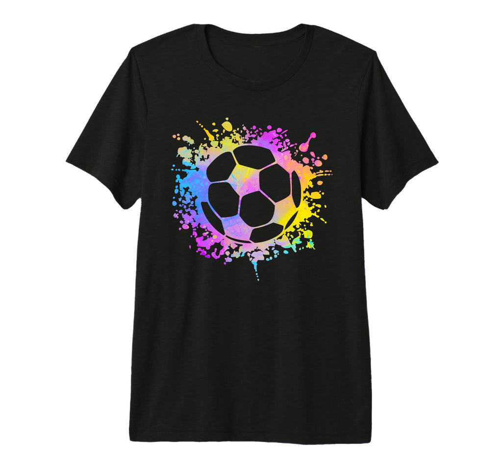 Soccer Ball Watercolor Paint Splashes T-Shirt - Custom Art Print Unisex - T-Shirt, Sweatshirt, Hoodie