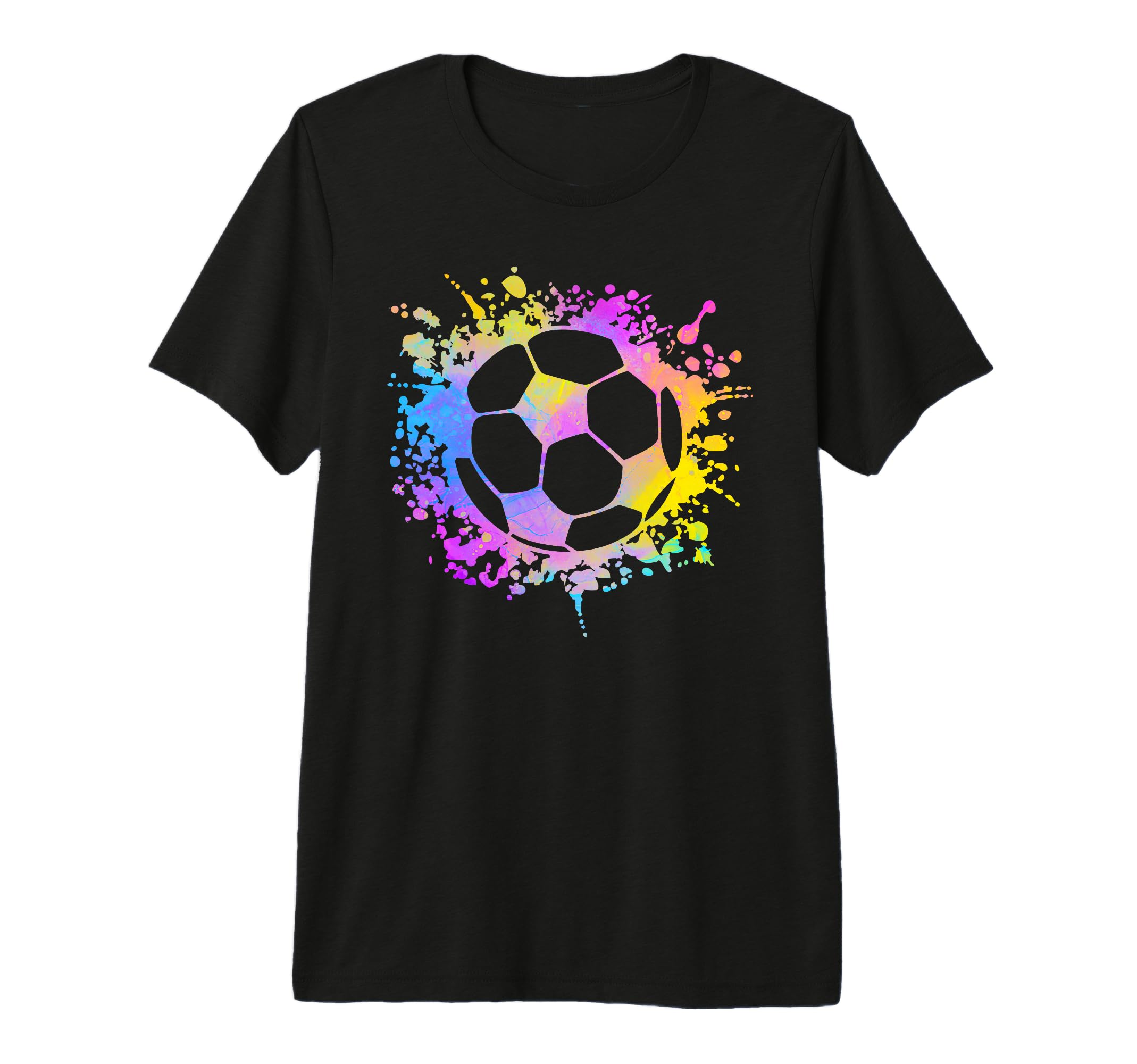 Soccer Ball Watercolor Paint Splashes T-Shirt - Custom Art Print Unisex - T-Shirt, Sweatshirt, Hoodie