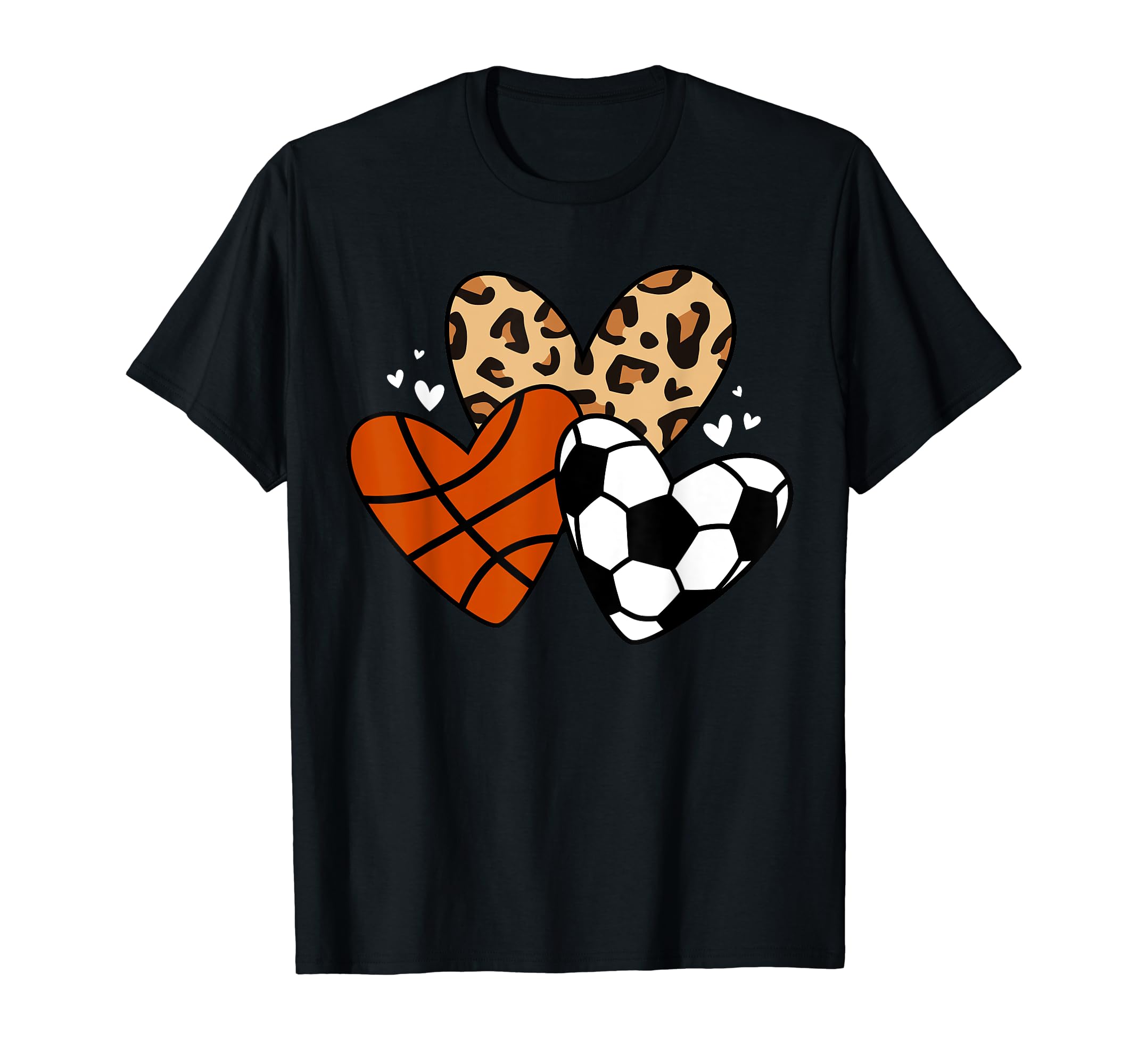 Soccer Basketball Heart Funny Soccer T-Shirt - Custom Art Print Unisex - T-Shirt, Sweatshirt, Hoodie