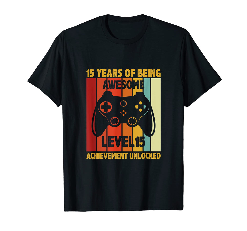 15 Years Being Awesome Level 15 T-Shirt - Minimalist Print for Adults - T-Shirt, Sweatshirt, Hoodie