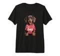 Mens Dachshund Wearing Red Paw Prints T-Shirt - Novelty Apparel for Adults - T-Shirt, Sweatshirt, Hoodie