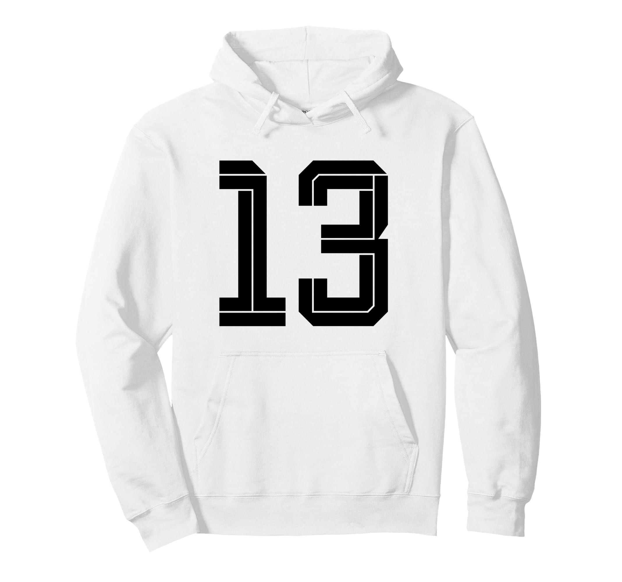 13 White Number 13 Sports Fan Soccer Hoodie - Graphic Print for Adults - T-Shirt, Sweatshirt, Hoodie