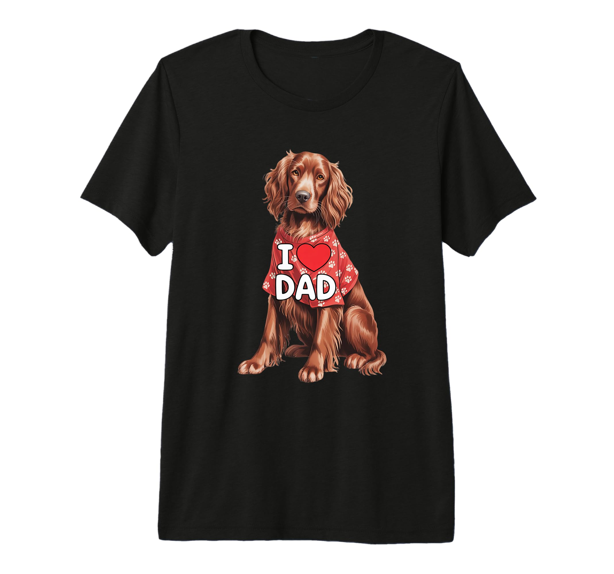 Mens Irish Setter Wearing Red Paw T-Shirt - Fun Novelty Design Unisex - T-Shirt, Sweatshirt, Hoodie