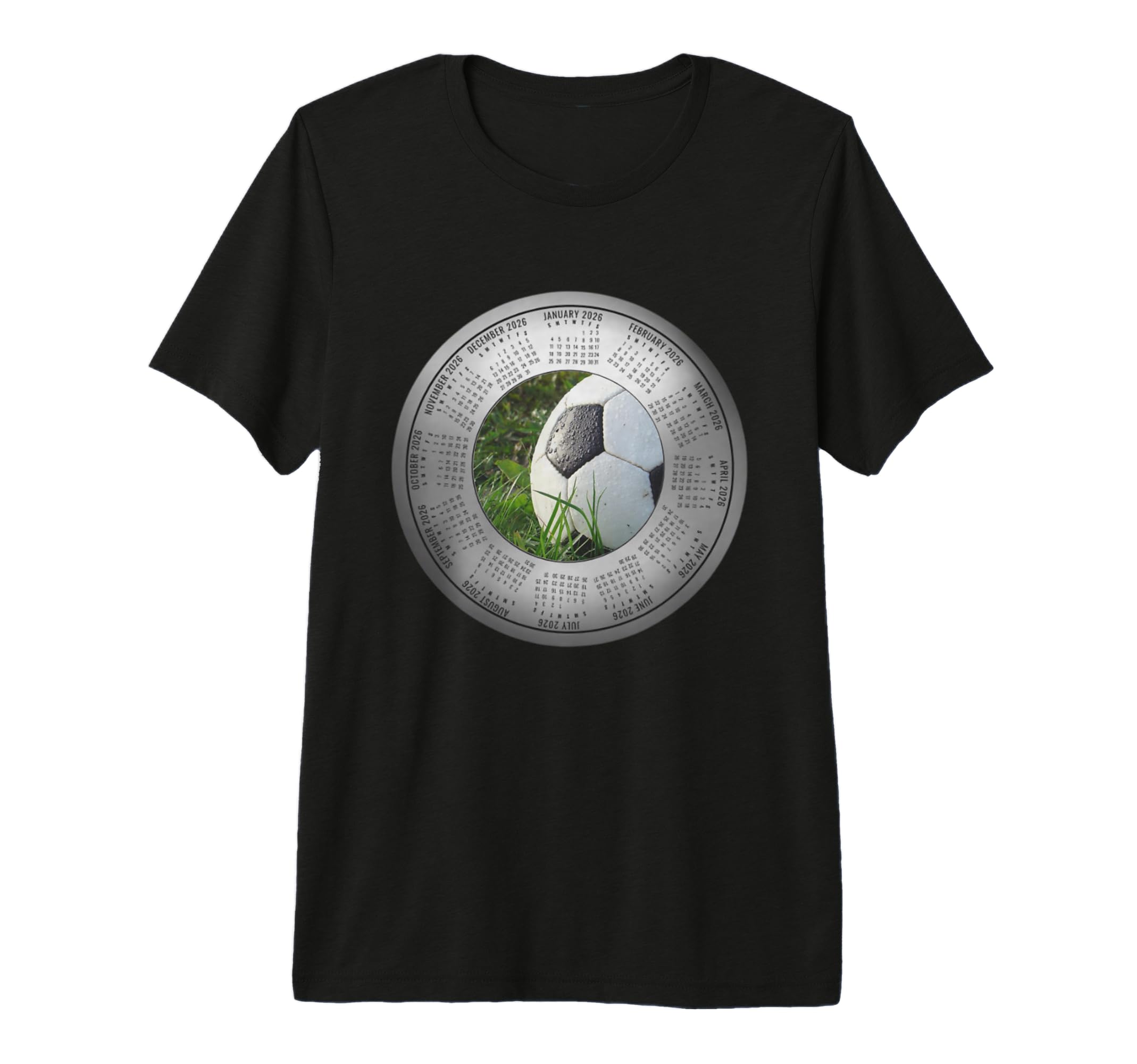 2026 Calendar Soccer Ball Players Moms T-Shirt - Novelty Apparel Men Women - T-Shirt, Sweatshirt, Hoodie