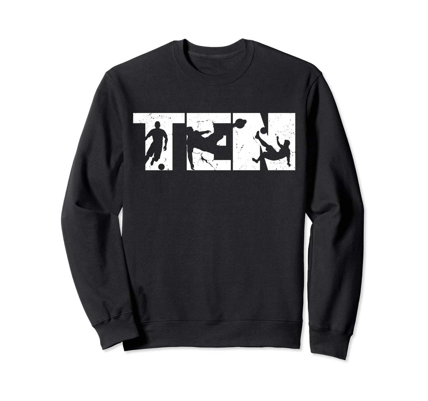 10Th Birthday Soccer 10 Years Old Sweatshirt - Trendy Graphic for Adults - T-Shirt, Sweatshirt, Hoodie