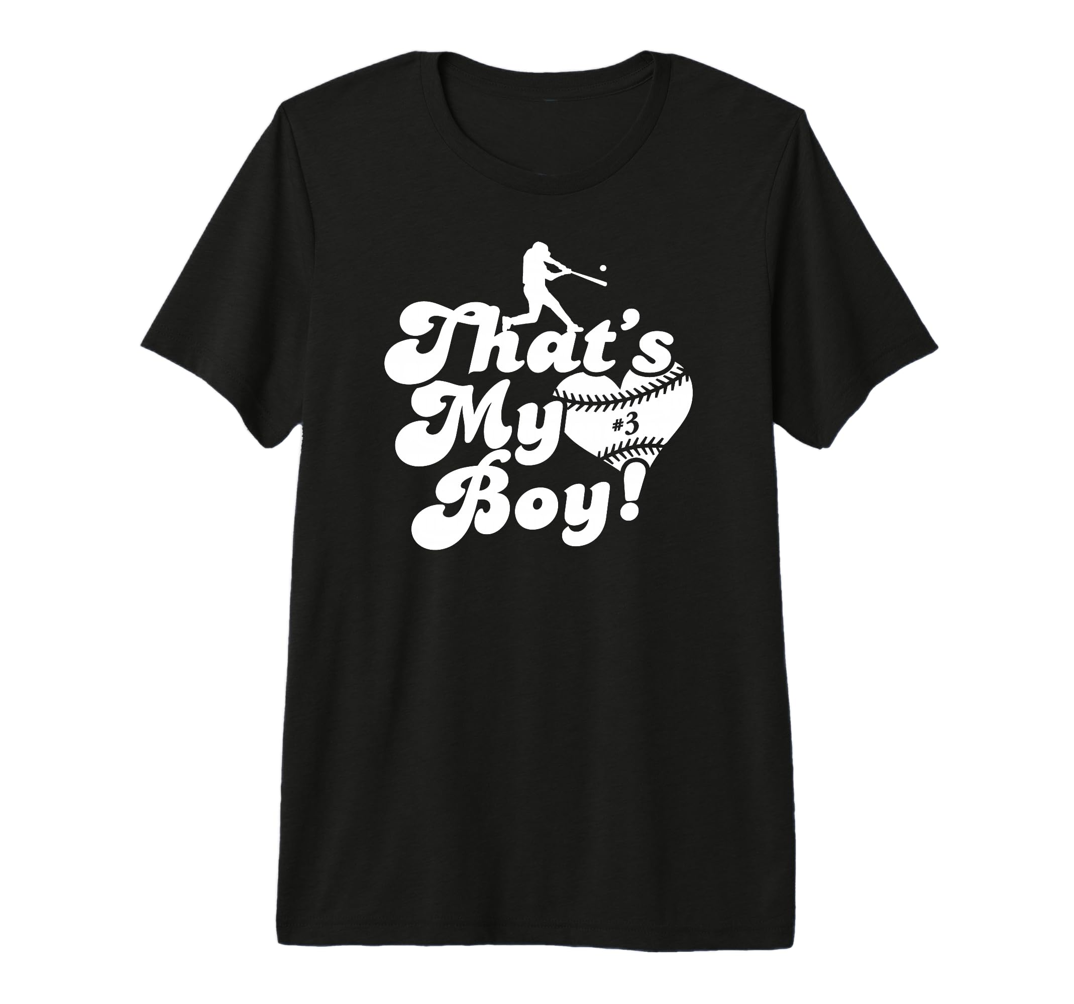 Thats My 3 Baseball Mom Love Heart T-Shirt - Minimalist Print Men Women - T-Shirt, Sweatshirt, Hoodie