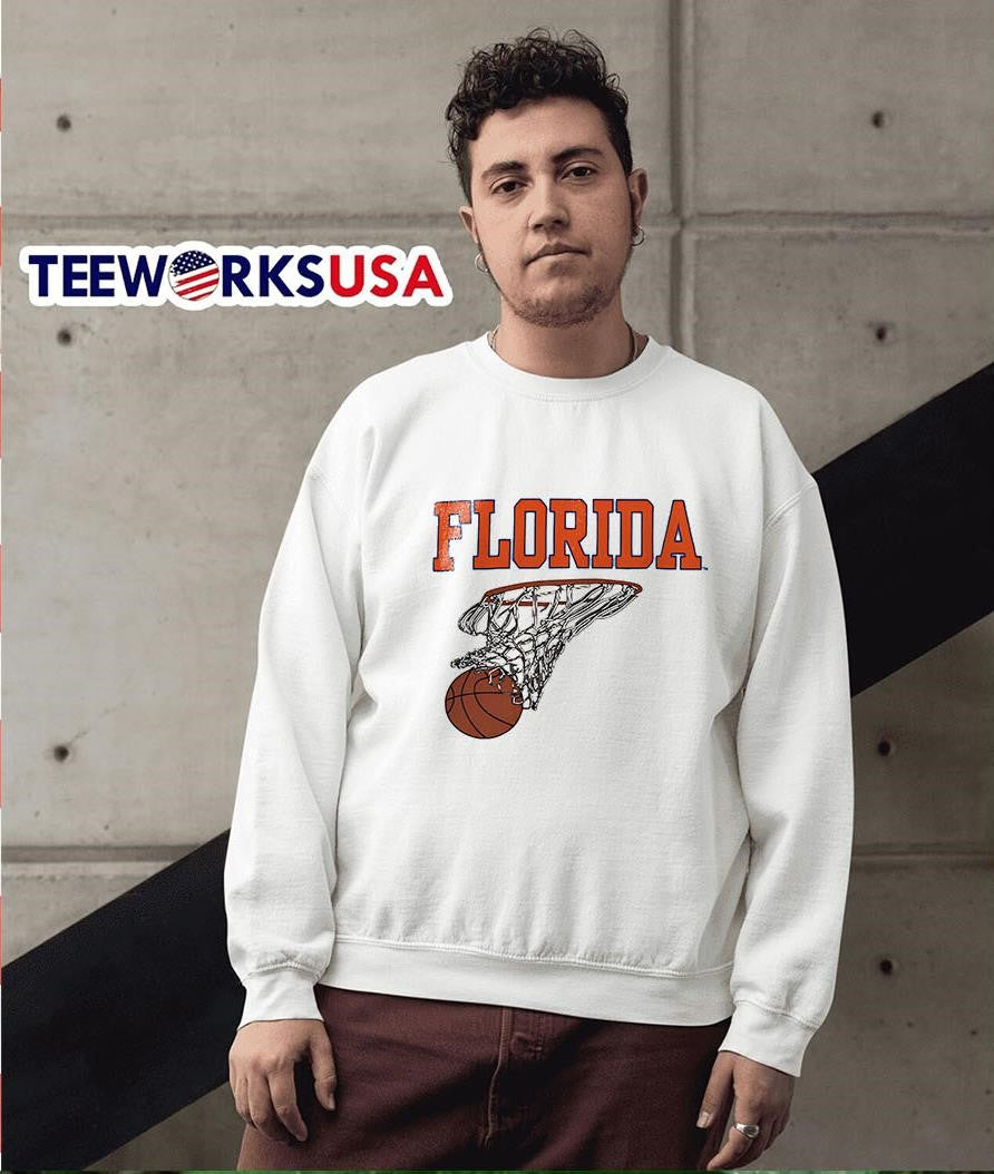 Florida Basketball Graphic with Hoop and Ball - Adult & Kids T-Shirts, Sweatshirts & Hoodies apparel design preview 5
