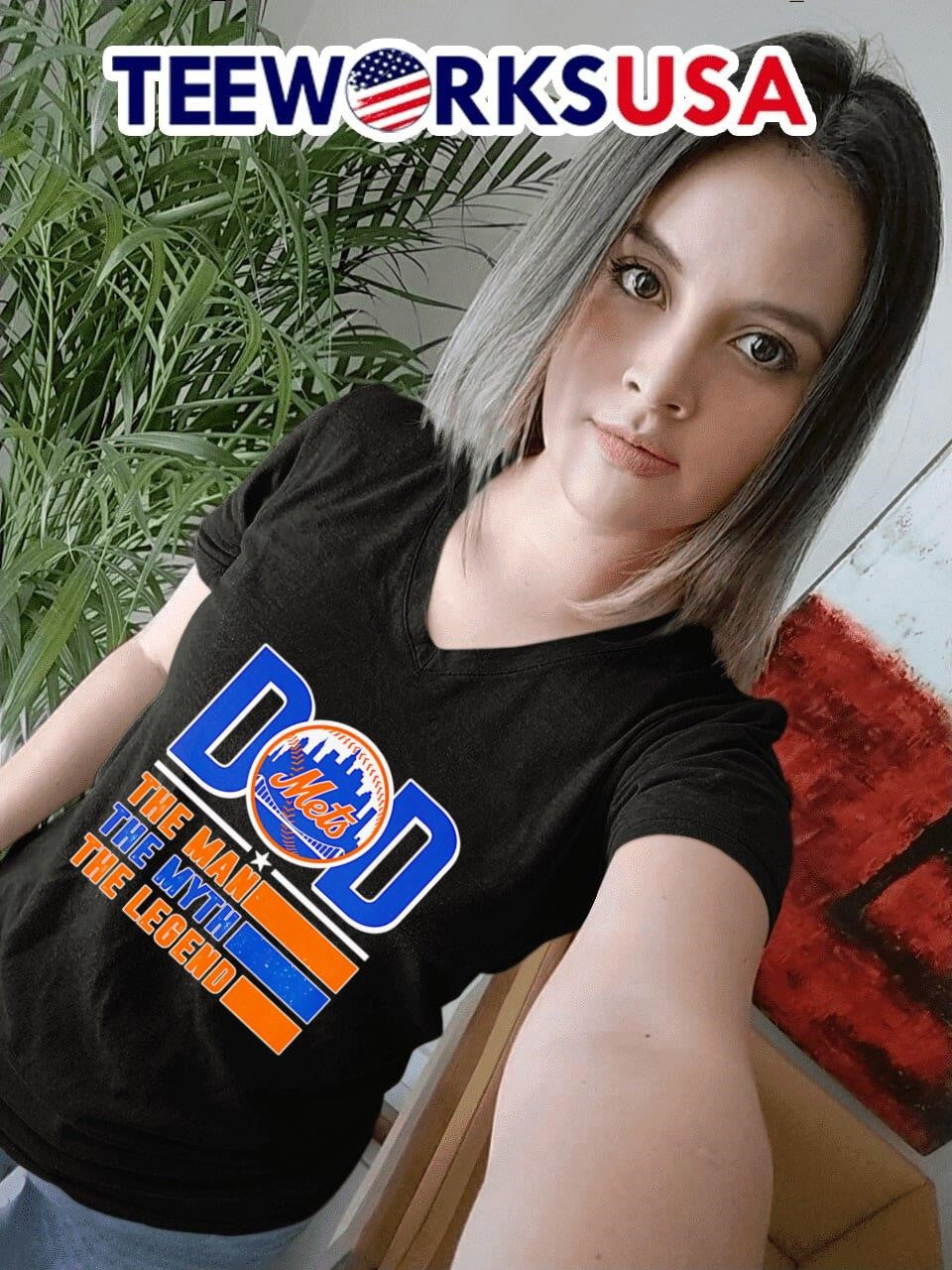 Dad the man myth Legend New York Mets - Adult & Kids T-Shirts, Sweatshirts & Hoodies apparel design preview 7