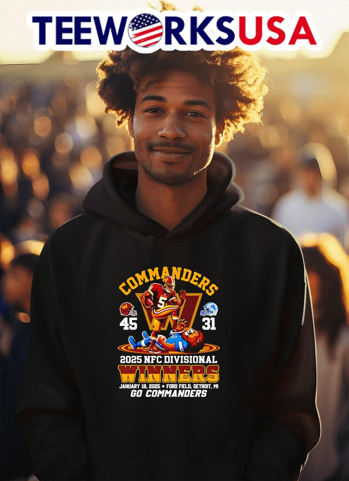 Washington Commanders 2025 NFC Divisional winners - Adult & Kids T-Shirts, Sweatshirts & Hoodies apparel design preview 2