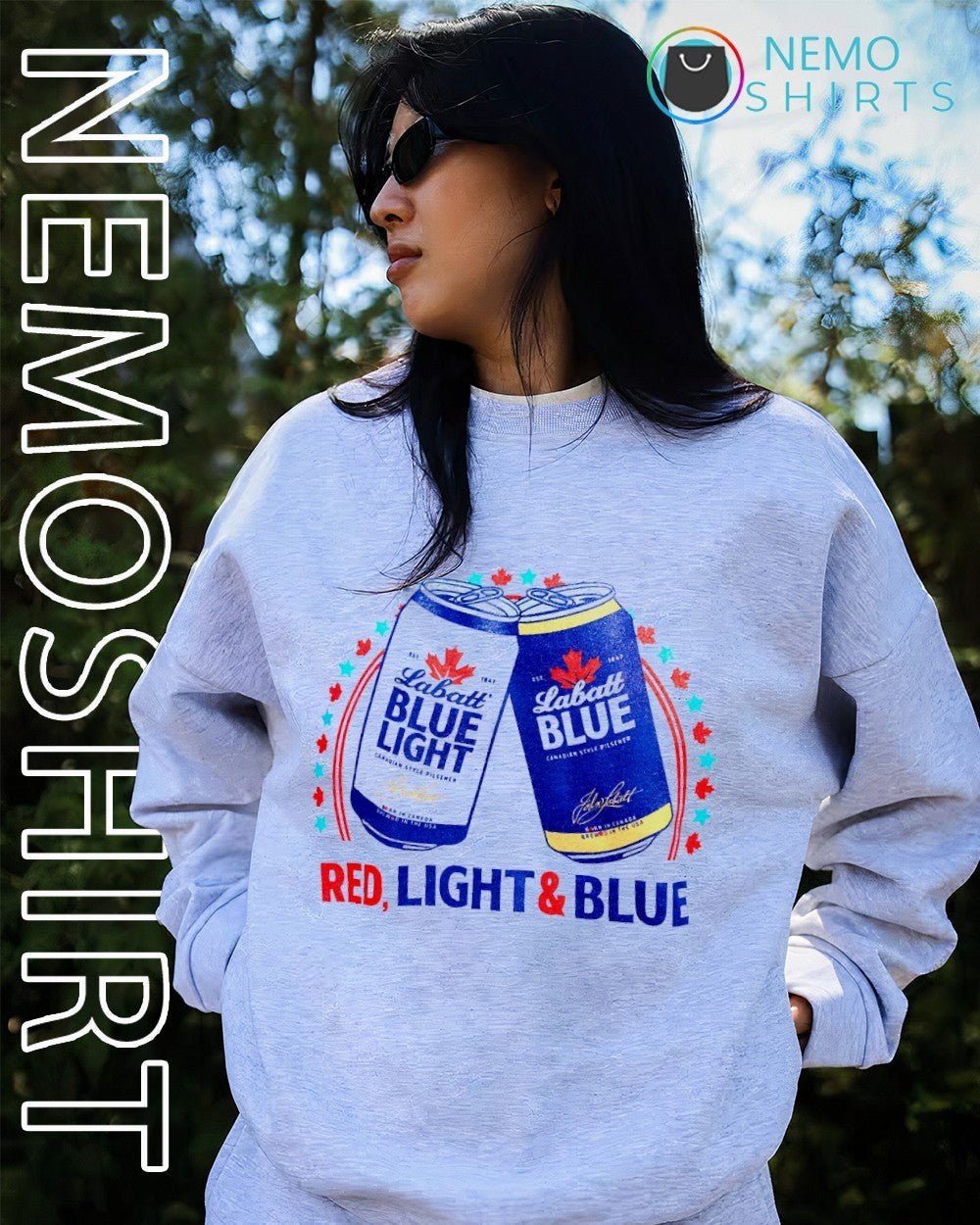 Red light blue Labatt beer - Adult & Kids T-Shirts, Sweatshirts & Hoodies apparel design preview 2