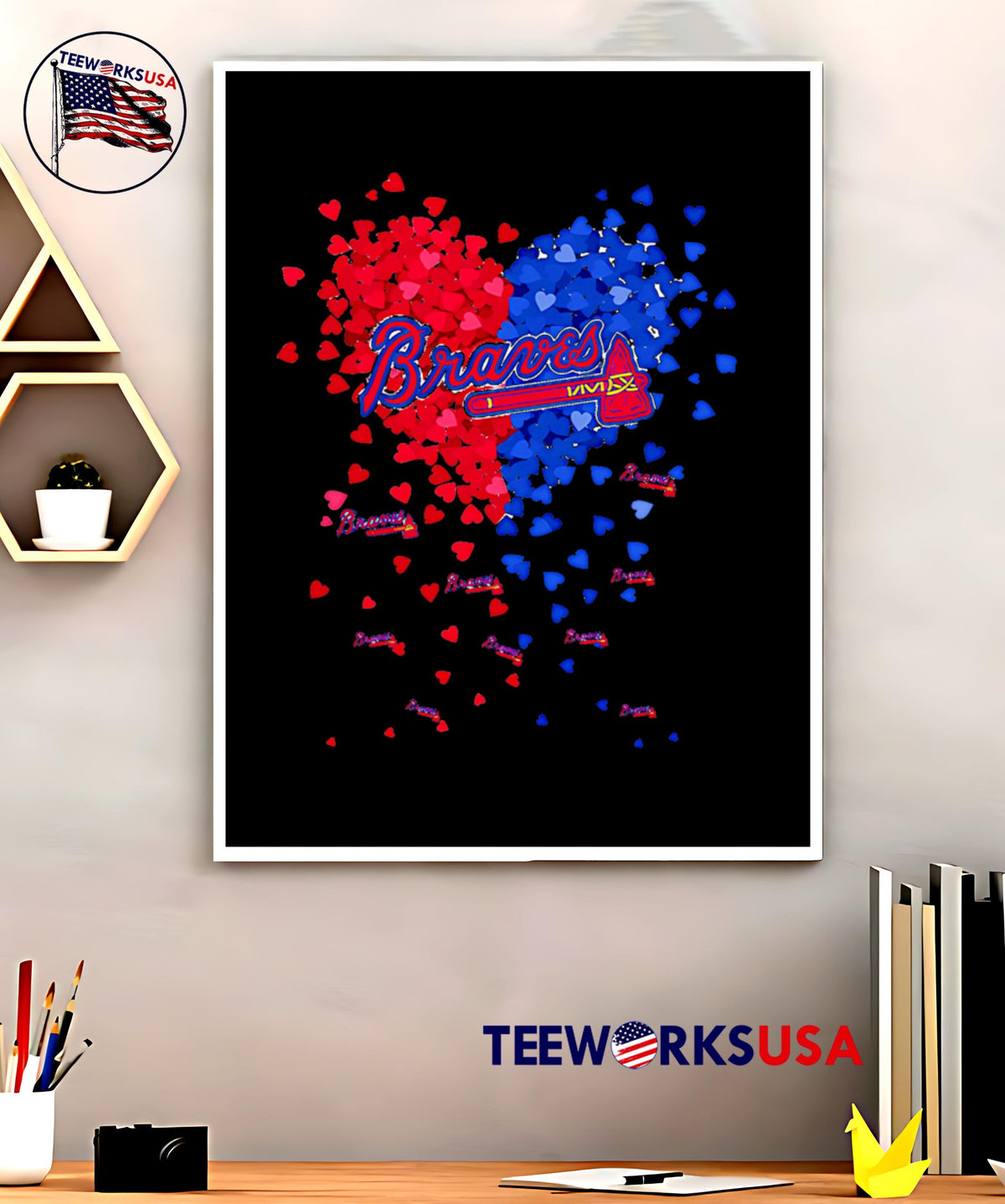 Atlanta Braves Baseball Heart - Adult & Kids T-Shirts, Sweatshirts & Hoodies apparel design preview 5