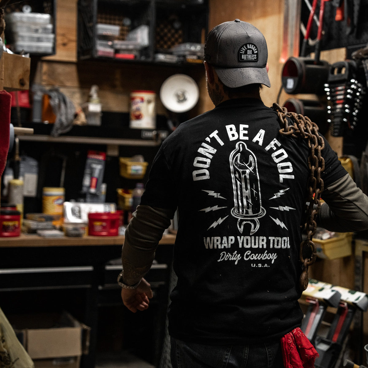 Don't Be a Fool. Wrap Your Tool Men's - Adult & Kids T-Shirts, Sweatshirts & Hoodies apparel design preview 4