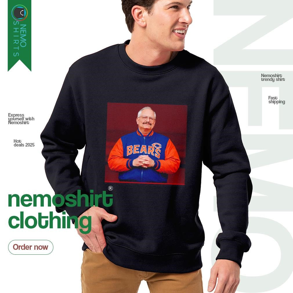 Pope Leo XIV wearing Chicago Bears bomber jacket - Adult & Kids T-Shirts, Sweatshirts & Hoodies apparel design preview 4