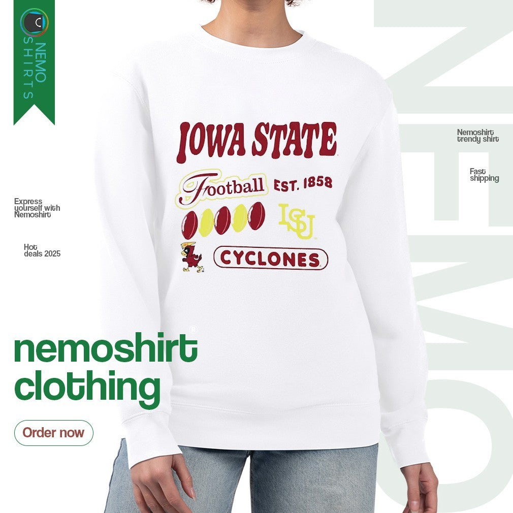 Iowa State Cyclones football est 1858 - Adult & Kids T-Shirts, Sweatshirts & Hoodies apparel design preview 4