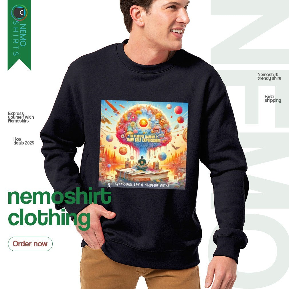 The Peaceful Warrior 2 Raw Self Expression Cymarshall - Adult & Kids T-Shirts, Sweatshirts & Hoodies apparel design preview 4
