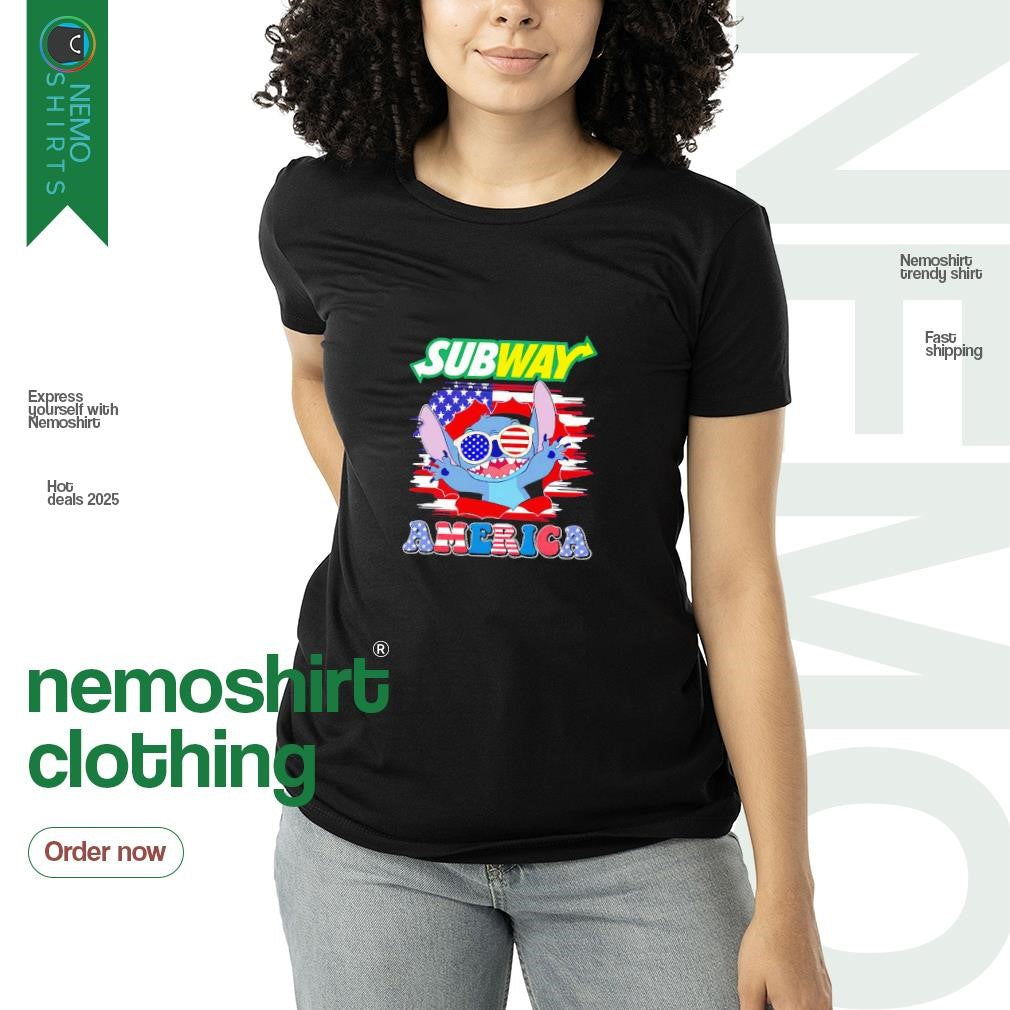 Subway Stitch America USA flag 4th of July - Adult & Kids T-Shirts, Sweatshirts & Hoodies apparel design preview 3