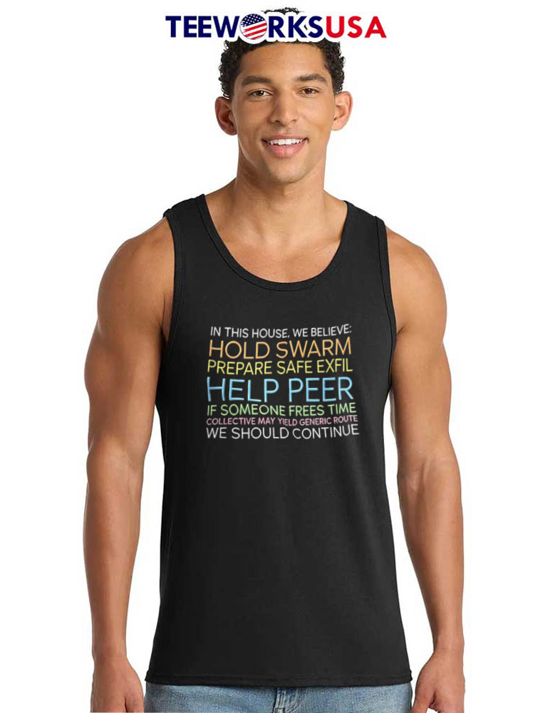 In This House We Believe Hold Swarm Prepare Safe - Adult & Kids T-Shirts, Sweatshirts & Hoodies apparel design preview 6