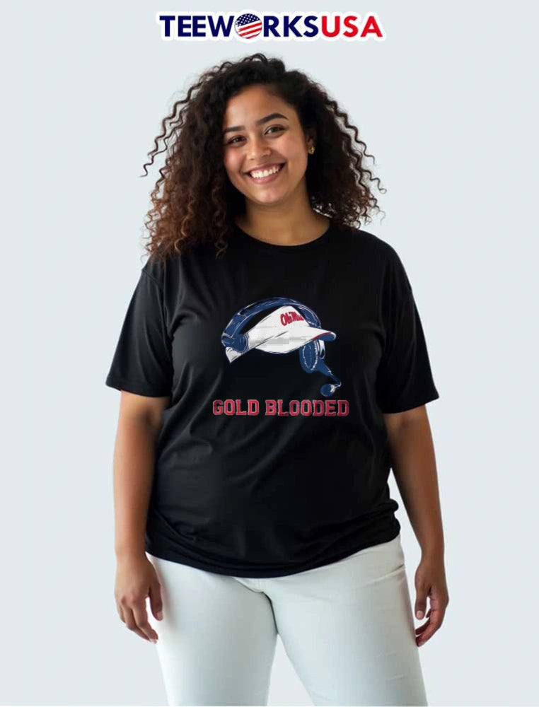 Ole Miss Rebels Gold Blooded headset and visor - Adult & Kids T-Shirts, Sweatshirts & Hoodies apparel design preview 3