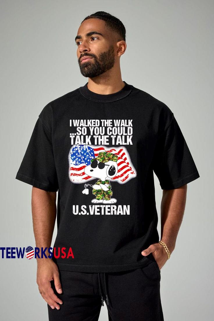 Nice Snoopy I walked the walk so you could talk u.s - Adult & Kids T-Shirts, Sweatshirts & Hoodies apparel design preview 1