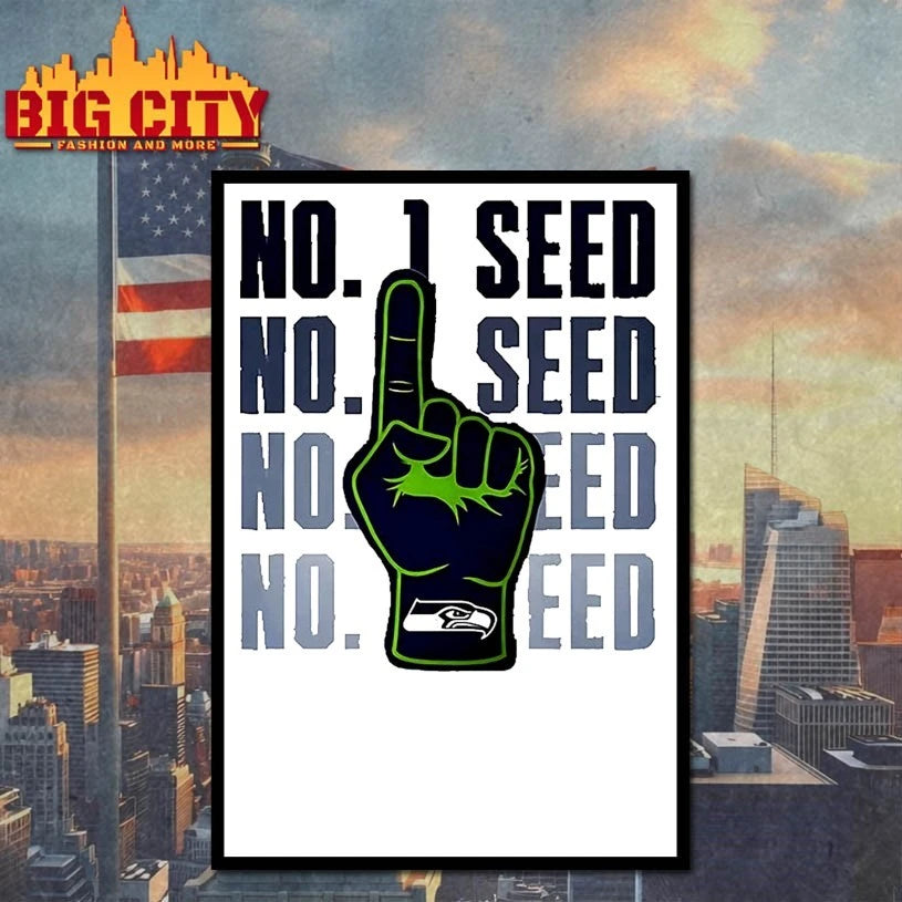 Seahawks No 1 Seed 2025 hand - Adult & Kids T-Shirts, Sweatshirts & Hoodies apparel design preview 4