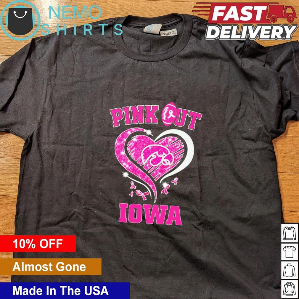 Pink out breast cancer Iowa Hawkeyes - Adult & Kids T-Shirts, Sweatshirts & Hoodies apparel design preview 4