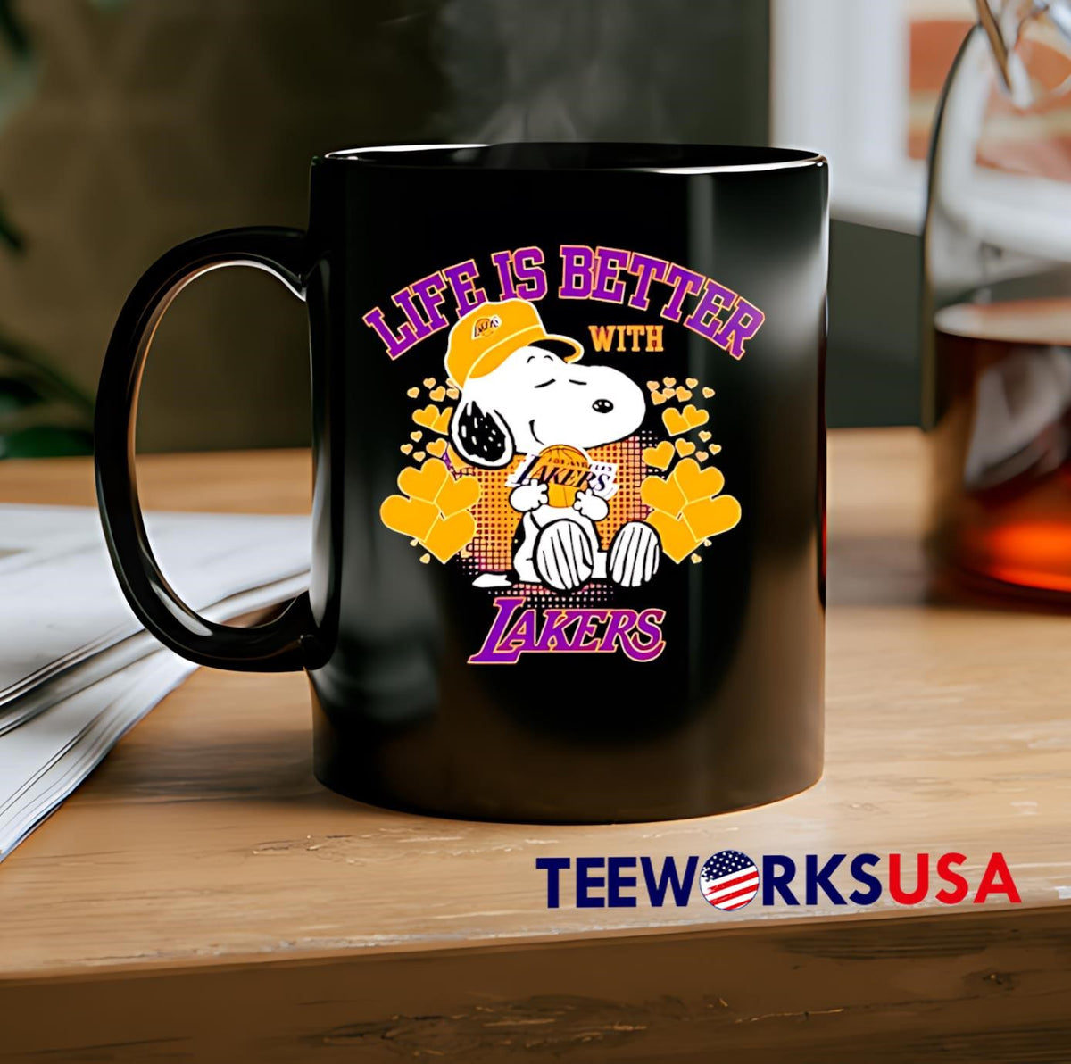 Snoopy Life is Better with Lakers - Adult & Kids T-Shirts, Sweatshirts & Hoodies apparel design preview 2