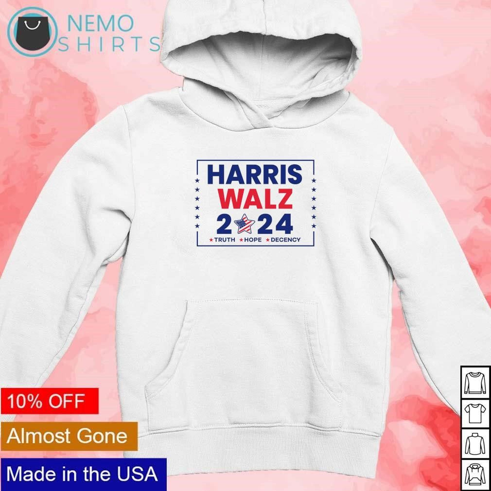 Harris Walz 2024 truth hope decency - Adult & Kids T-Shirts, Sweatshirts & Hoodies apparel design preview 2