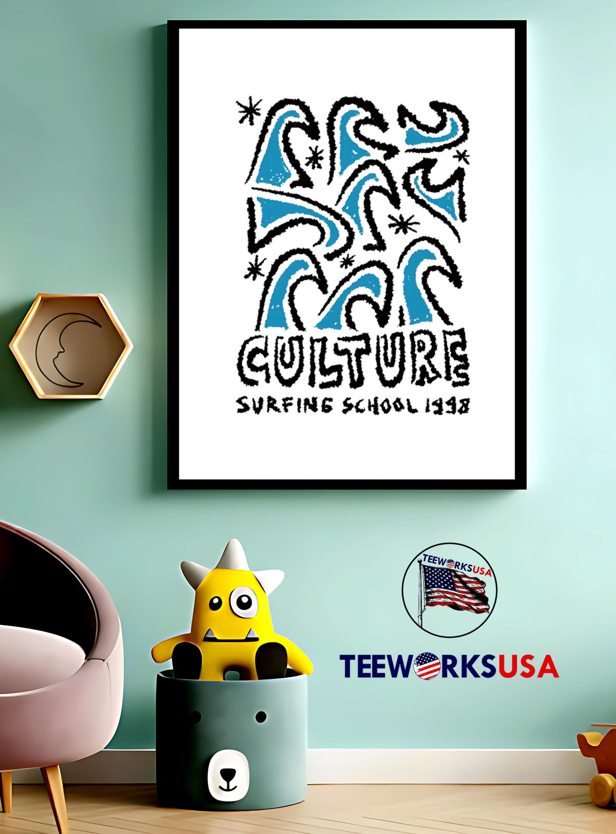 Culture surfing school 1998 - Adult & Kids T-Shirts, Sweatshirts & Hoodies apparel design preview 3