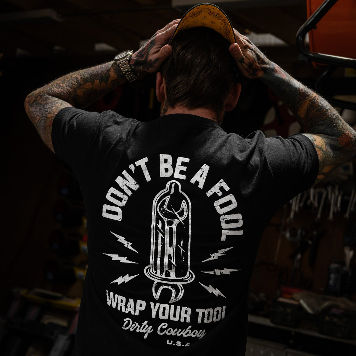 Don't Be a Fool. Wrap Your Tool Men's - Adult & Kids T-Shirts, Sweatshirts & Hoodies apparel design preview 3