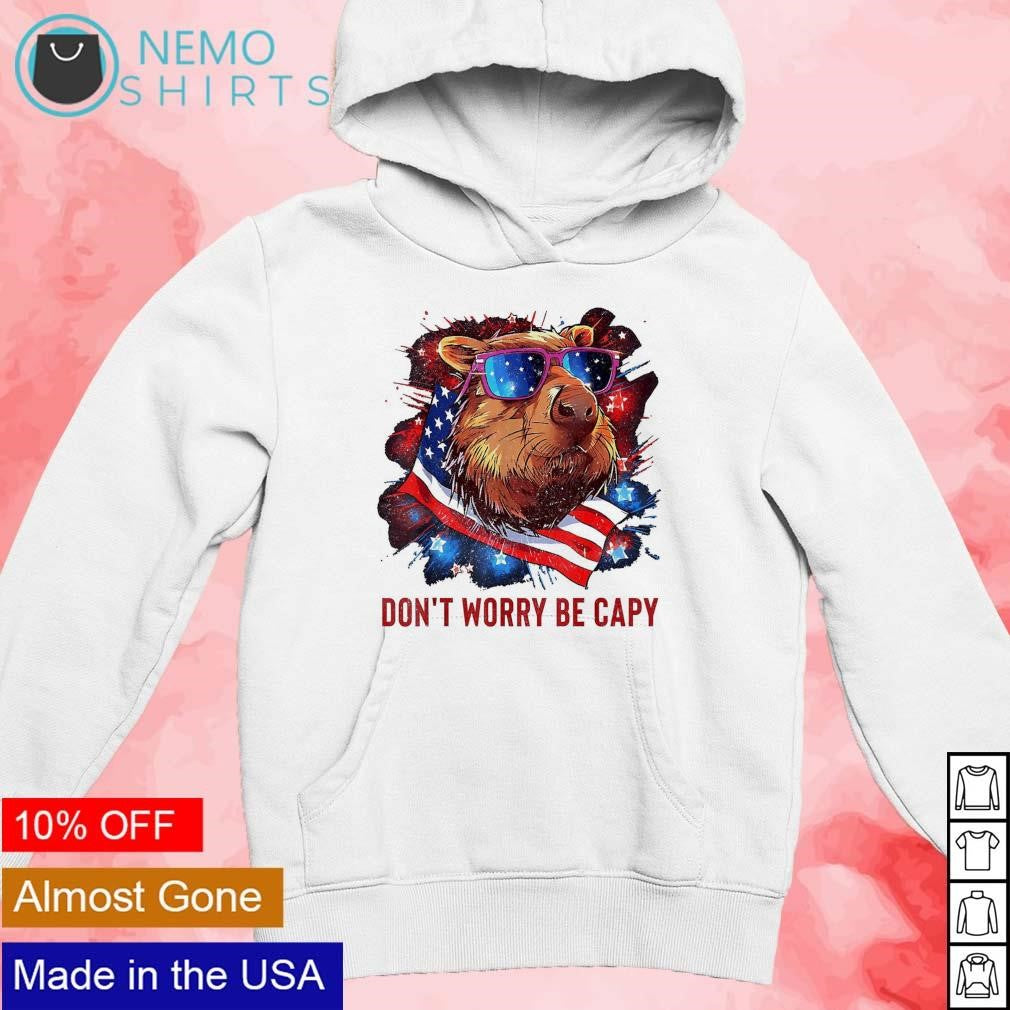 Don't worry be capy capybara 4th of July - Adult & Kids T-Shirts, Sweatshirts & Hoodies apparel design preview 2