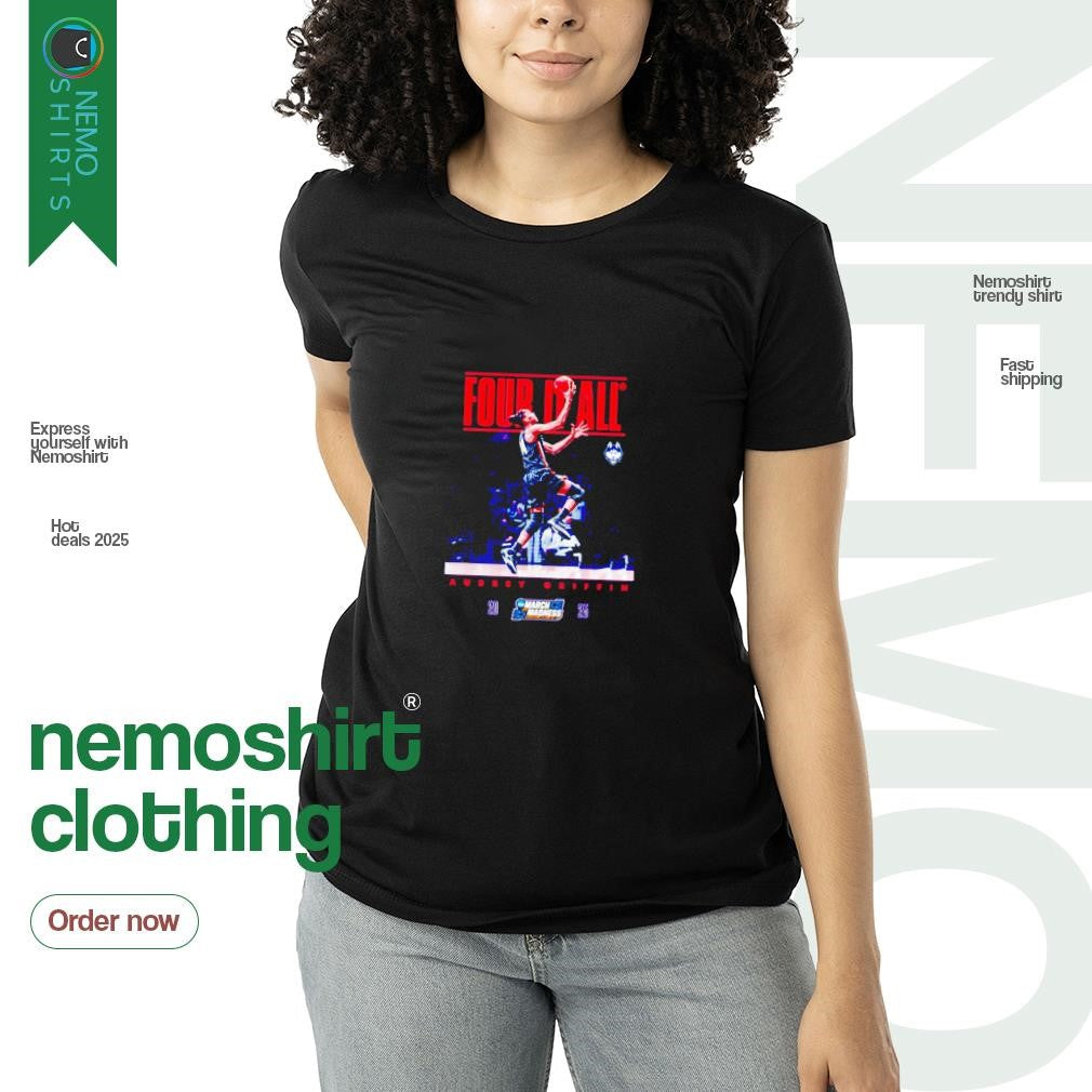 Four it all Aubrey Griffin UConn Huskies 2025 March - Adult & Kids T-Shirts, Sweatshirts & Hoodies apparel design preview 3