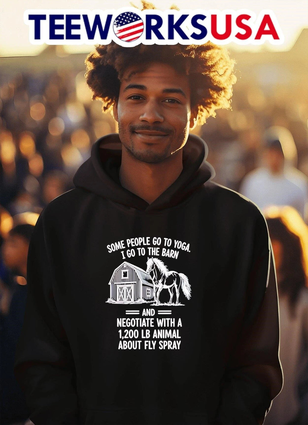 Some People Go To Yoga I The Barn And Negotiate With - Adult & Kids T-Shirts, Sweatshirts & Hoodies apparel design preview 2