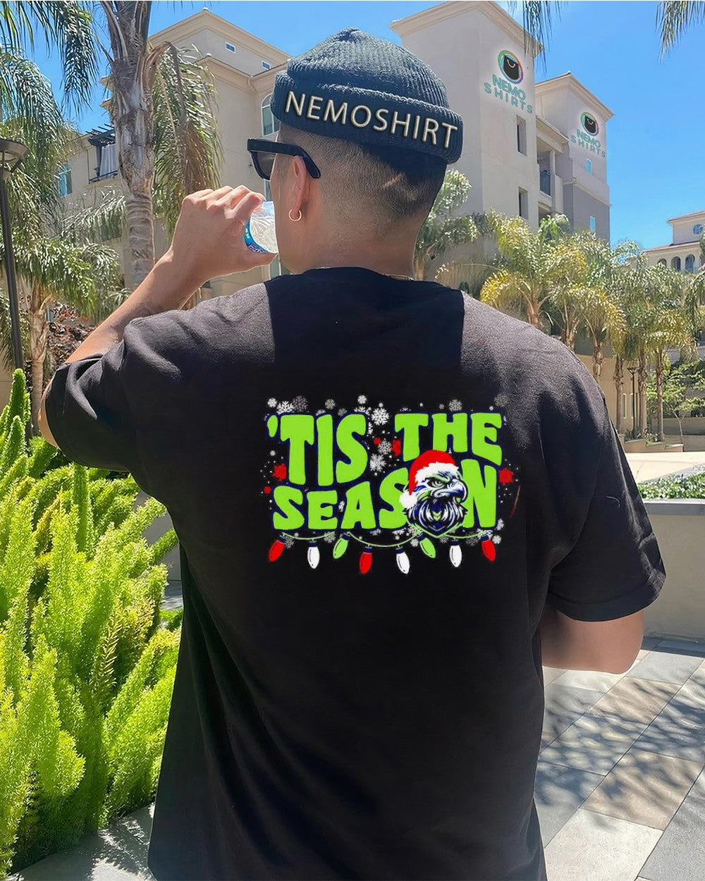'Tis the season Christmas Seattle Seahawks football - Adult & Kids T-Shirts, Sweatshirts & Hoodies apparel design preview 4