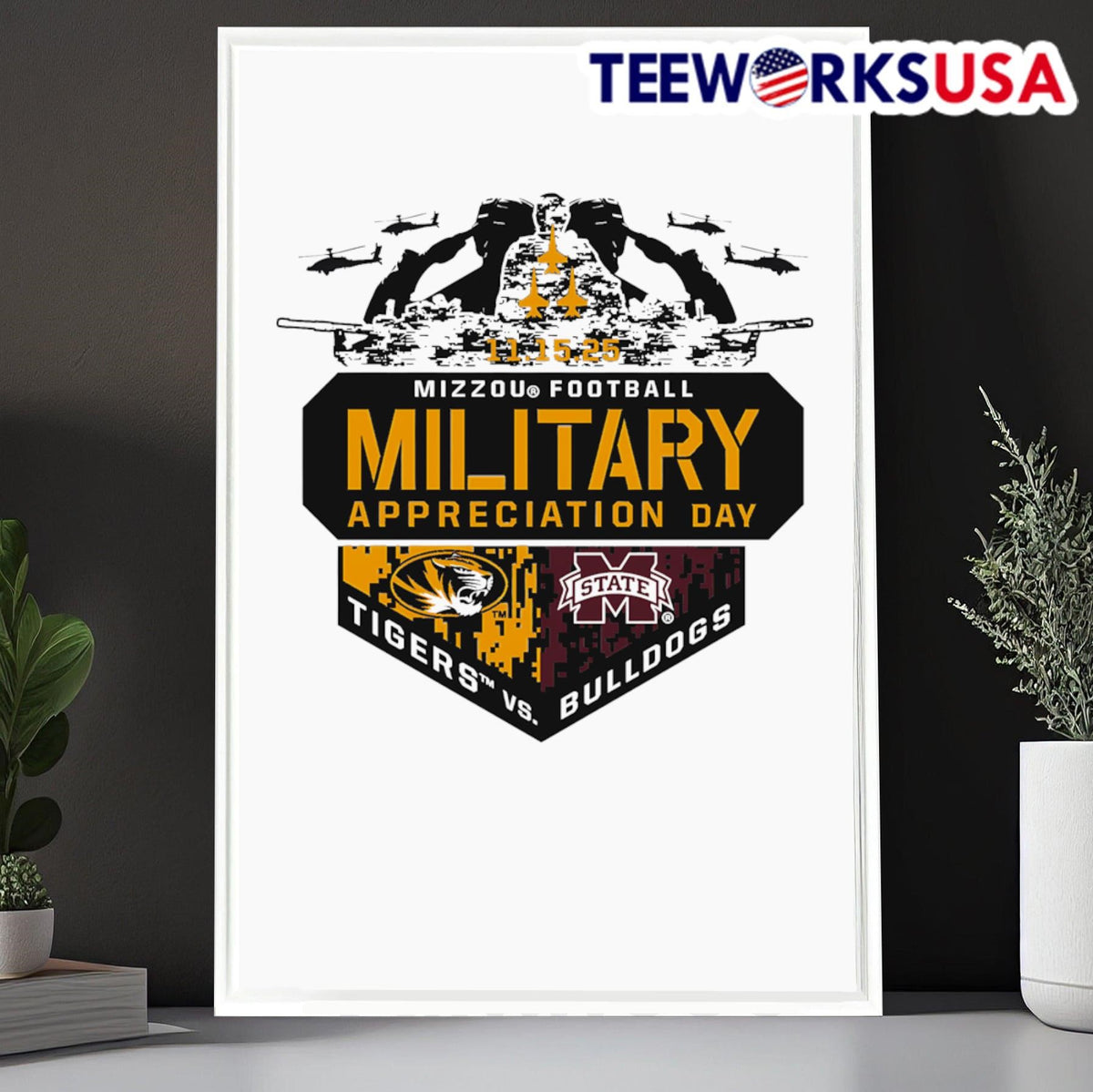 Military Appreciation Day Mizzou Tiger vs Mississippi - Adult & Kids T-Shirts, Sweatshirts & Hoodies apparel design preview 6